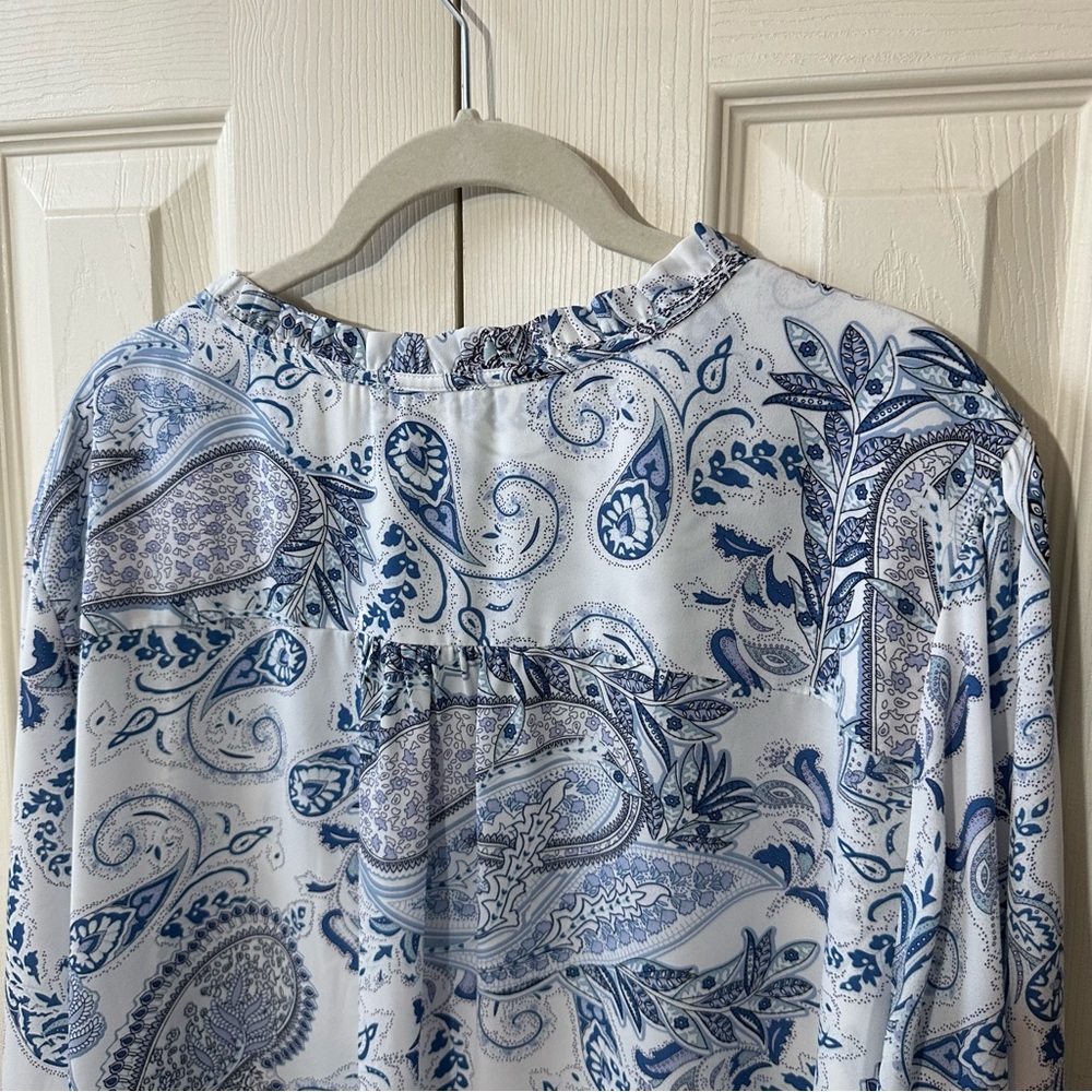 Cynthia Rowley Paisley Print Smocked Sleeve Tunic Blouse Women’s Size 3X - Picture 2 of 9